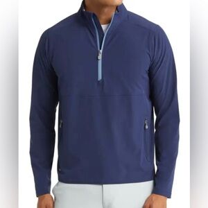 Peter Millar Navy Blue Flex Adapt Half-Zip Pullover MF23XZ01 Golf Jacket